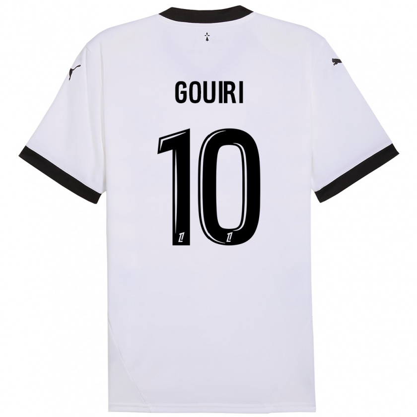 Kandiny Enfant Maillot Amine Gouiri #10 Blanc Noir Tenues Extérieur 2024/25 T-Shirt