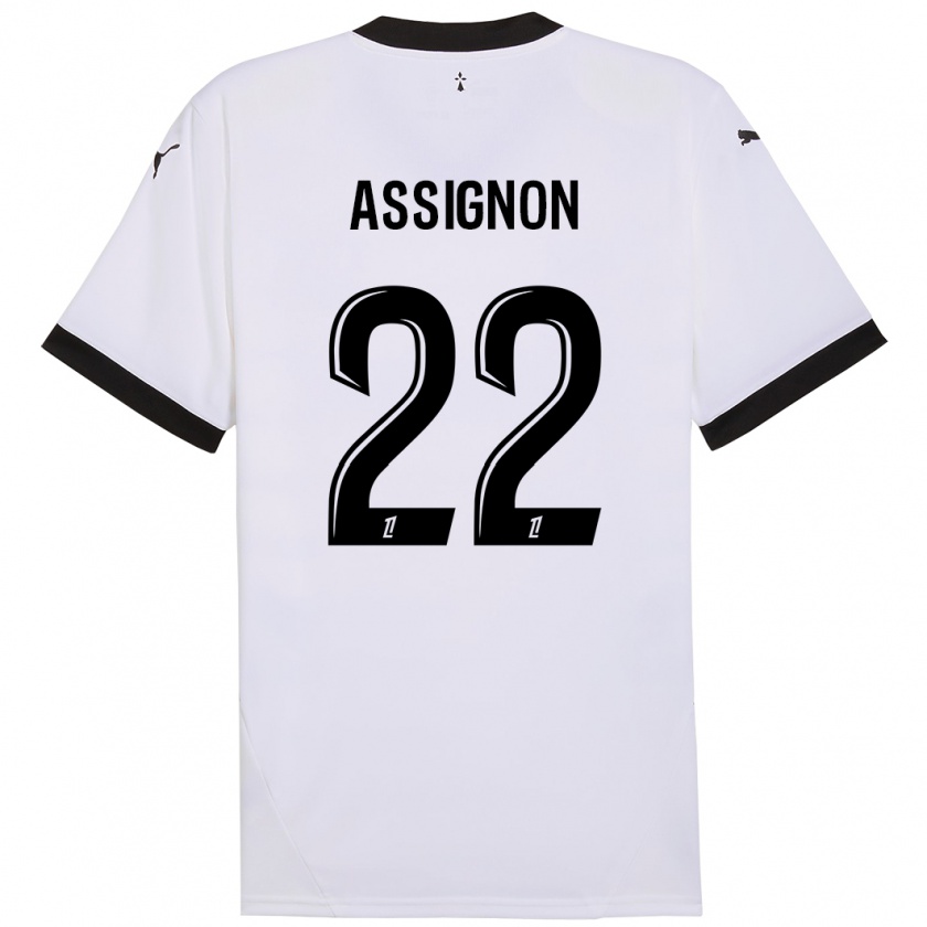 Kandiny Enfant Maillot Lorenz Assignon #22 Blanc Noir Tenues Extérieur 2024/25 T-Shirt