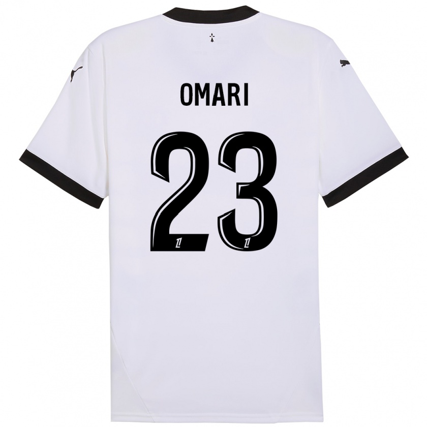 Kandiny Enfant Maillot Warmed Omari #23 Blanc Noir Tenues Extérieur 2024/25 T-Shirt