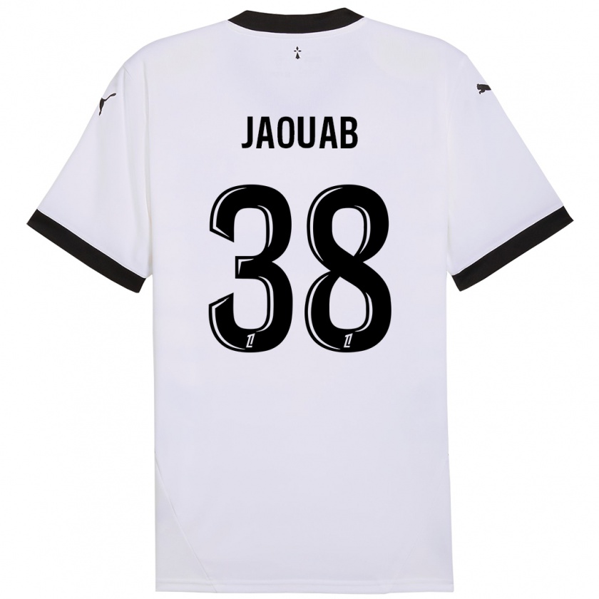 Kandiny Enfant Maillot Mohamed Jaouab #38 Blanc Noir Tenues Extérieur 2024/25 T-Shirt