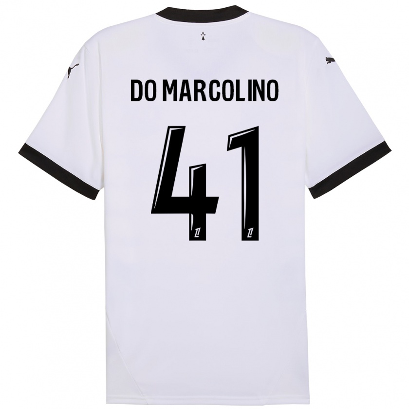 Kandiny Enfant Maillot Alan Do Marcolino #41 Blanc Noir Tenues Extérieur 2024/25 T-Shirt