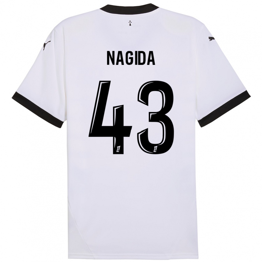 Kandiny Enfant Maillot Mahamadou Nagida #43 Blanc Noir Tenues Extérieur 2024/25 T-Shirt