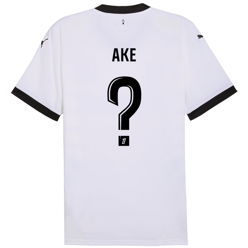 Kandiny Enfant Maillot Junior Ake #0 Blanc Noir Tenues Extérieur 2024/25 T-Shirt