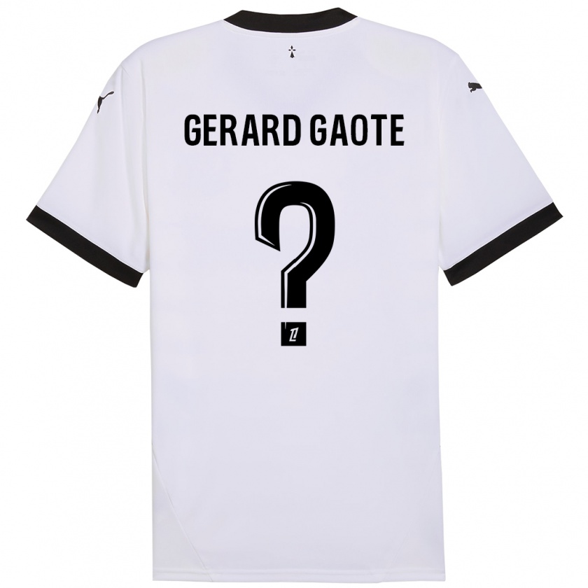 Kandiny Enfant Maillot Steven Gerard Gaote #0 Blanc Noir Tenues Extérieur 2024/25 T-Shirt