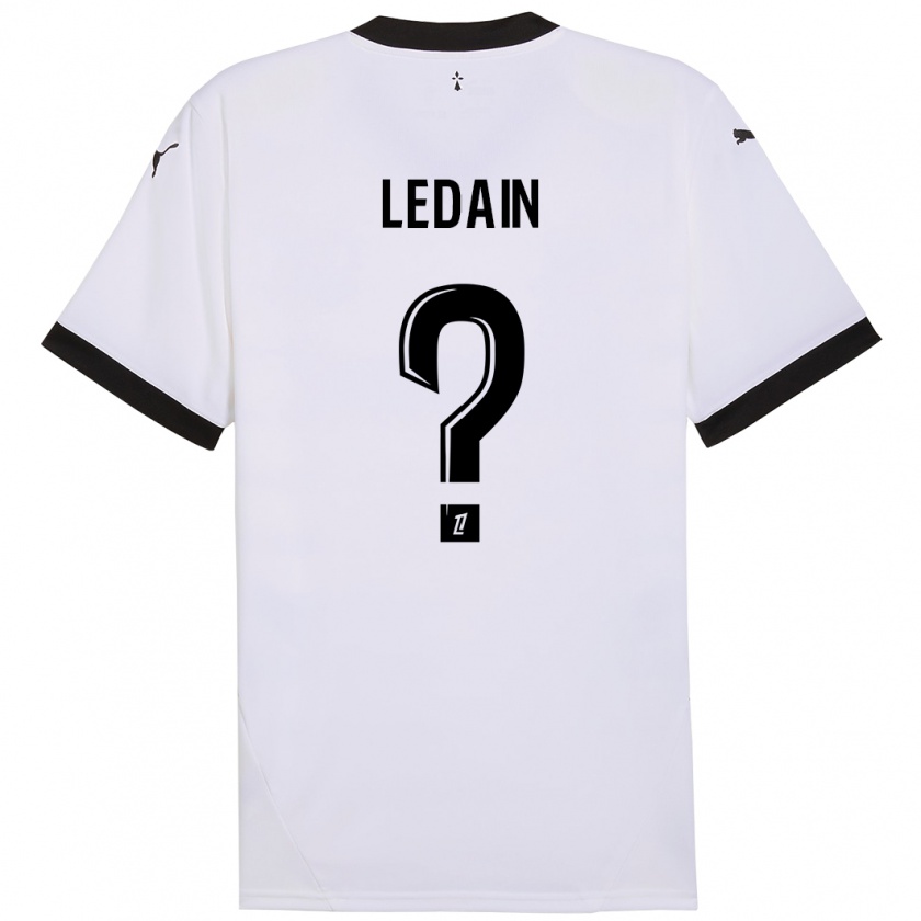 Kandiny Enfant Maillot Samuel Ledain #0 Blanc Noir Tenues Extérieur 2024/25 T-Shirt