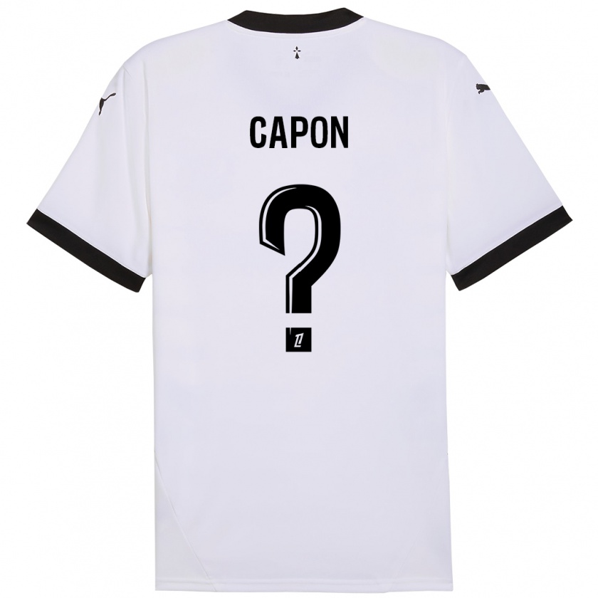 Kandiny Enfant Maillot José Capon #0 Blanc Noir Tenues Extérieur 2024/25 T-Shirt