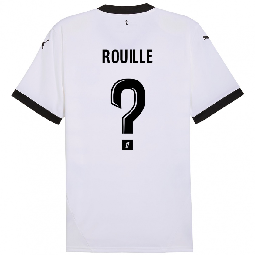 Kandiny Enfant Maillot Léo Rouillé #0 Blanc Noir Tenues Extérieur 2024/25 T-Shirt