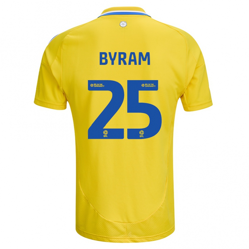 Kandiny Enfant Maillot Sam Byram #25 Jaune Bleu Tenues Extérieur 2024/25 T-Shirt