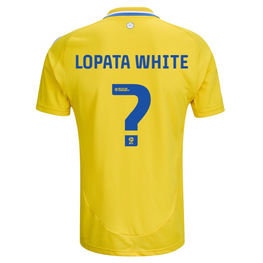 Kandiny Enfant Maillot Reuben Lopata-White #0 Jaune Bleu Tenues Extérieur 2024/25 T-Shirt