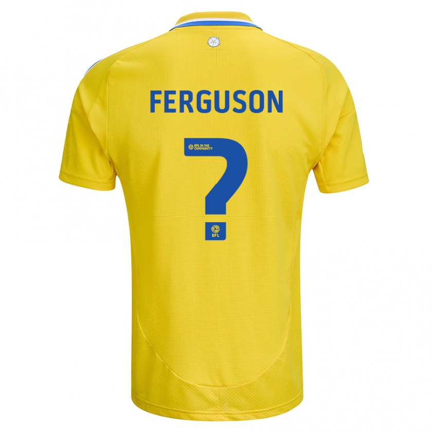 Kandiny Enfant Maillot Connor Ferguson #0 Jaune Bleu Tenues Extérieur 2024/25 T-Shirt