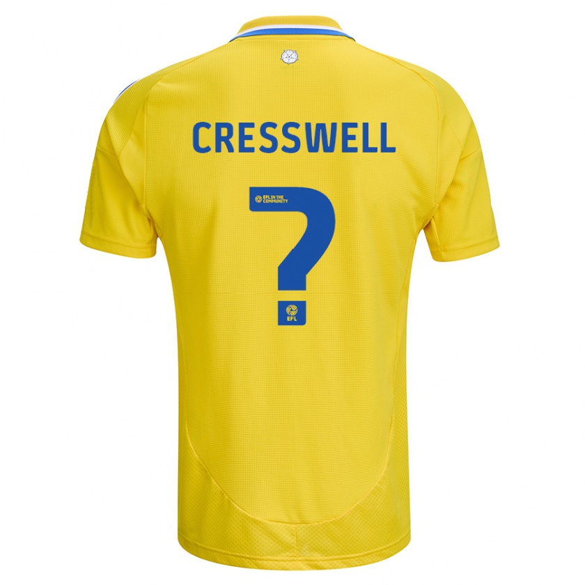 Kandiny Enfant Maillot Alfie Cresswell #0 Jaune Bleu Tenues Extérieur 2024/25 T-Shirt