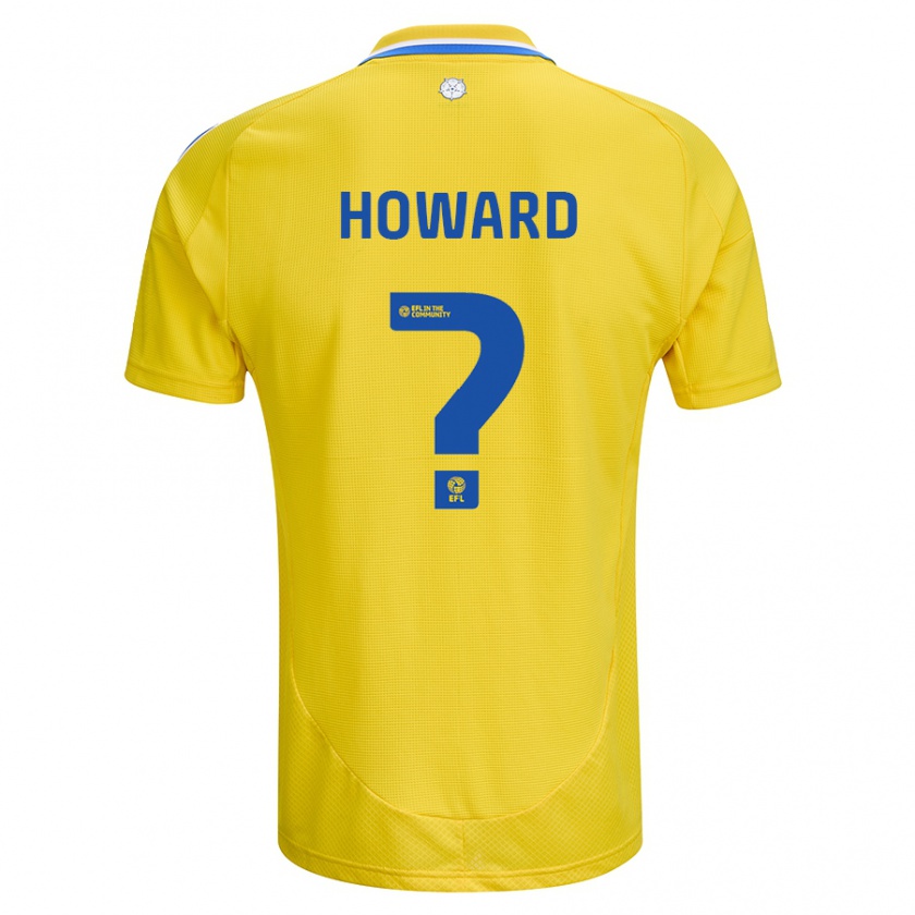 Kandiny Enfant Maillot Jacob Howard #0 Jaune Bleu Tenues Extérieur 2024/25 T-Shirt