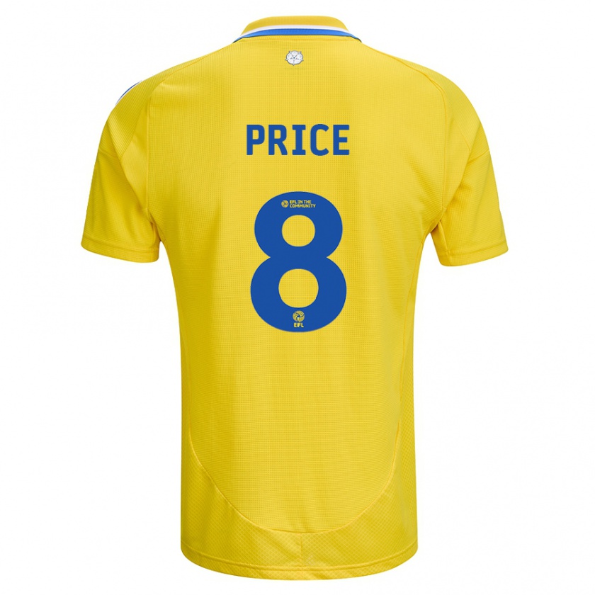 Kandiny Enfant Maillot Leoni Price #8 Jaune Bleu Tenues Extérieur 2024/25 T-Shirt