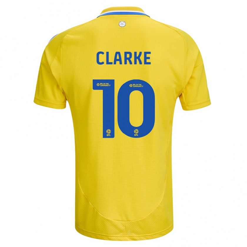 Kandiny Enfant Maillot Sarah Clarke #10 Jaune Bleu Tenues Extérieur 2024/25 T-Shirt