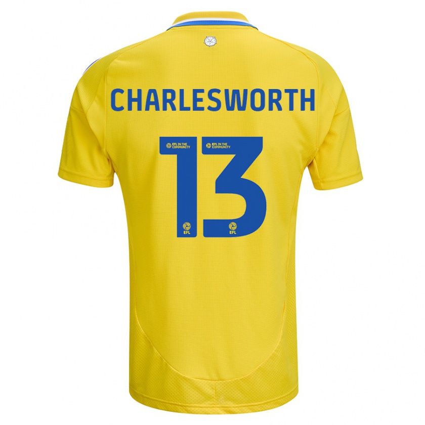 Kandiny Enfant Maillot Millie Robshaw-Charlesworth #13 Jaune Bleu Tenues Extérieur 2024/25 T-Shirt