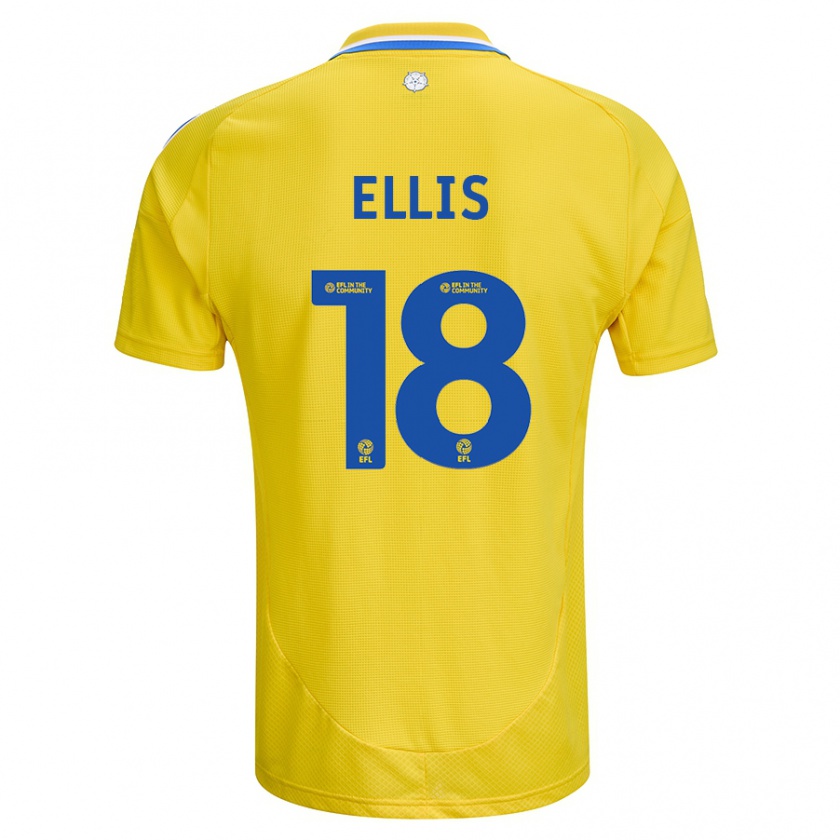 Kandiny Enfant Maillot Macy Ellis #18 Jaune Bleu Tenues Extérieur 2024/25 T-Shirt