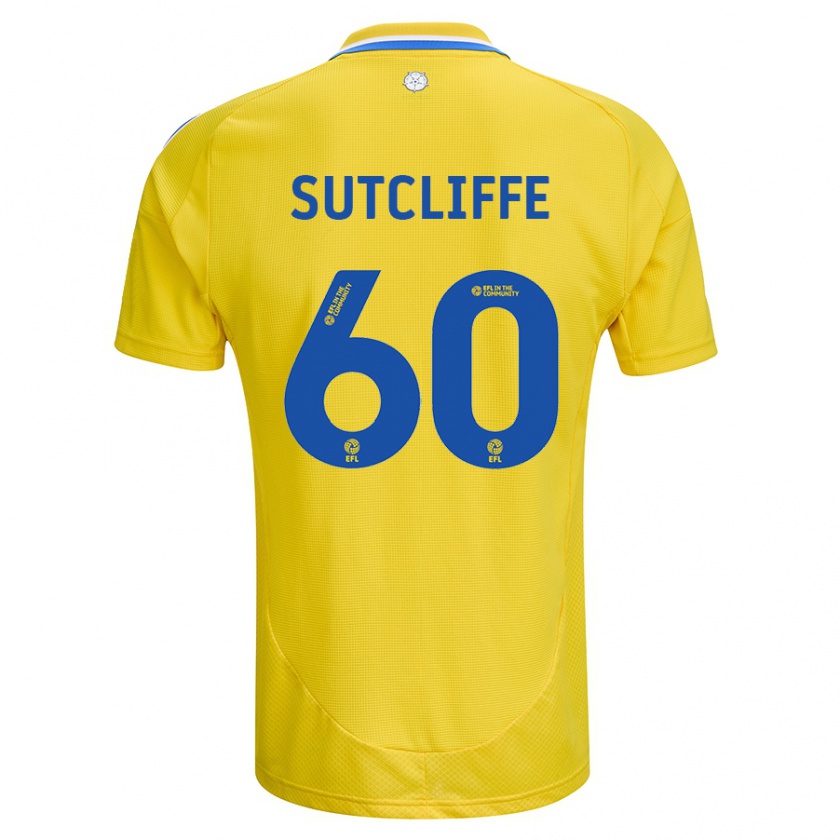 Kandiny Enfant Maillot Harvey Sutcliffe #60 Jaune Bleu Tenues Extérieur 2024/25 T-Shirt