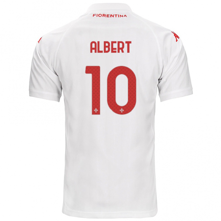 Kandiny Enfant Maillot Albert Gudmundsson #10 Blanc Tenues Extérieur 2024/25 T-Shirt