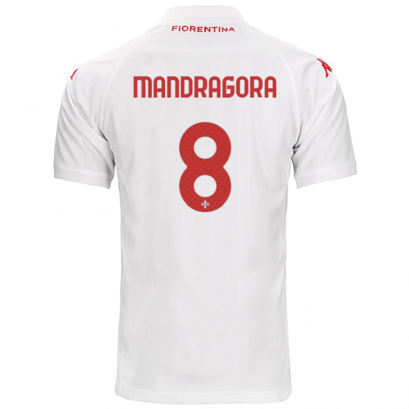 Kandiny Enfant Maillot Rolando Mandragora #8 Blanc Tenues Extérieur 2024/25 T-Shirt