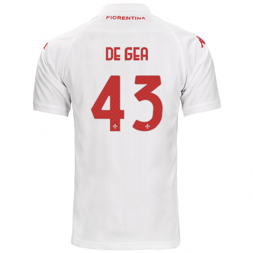 Kandiny Enfant Maillot David De Gea #43 Blanc Tenues Extérieur 2024/25 T-Shirt