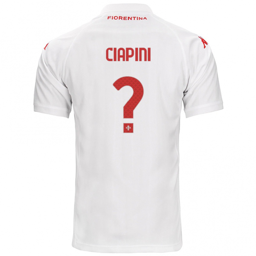 Kandiny Enfant Maillot Adriano Ciapini #0 Blanc Tenues Extérieur 2024/25 T-Shirt