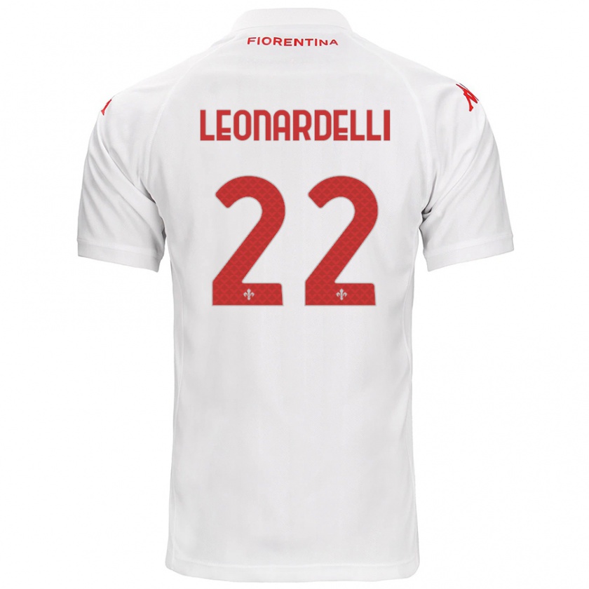 Kandiny Enfant Maillot Pietro Leonardelli #22 Blanc Tenues Extérieur 2024/25 T-Shirt