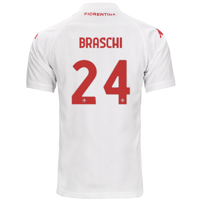 Kandiny Enfant Maillot Riccardo Braschi #24 Blanc Tenues Extérieur 2024/25 T-Shirt