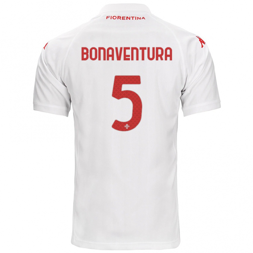 Kandiny Enfant Maillot Giacomo Bonaventura #5 Blanc Tenues Extérieur 2024/25 T-Shirt