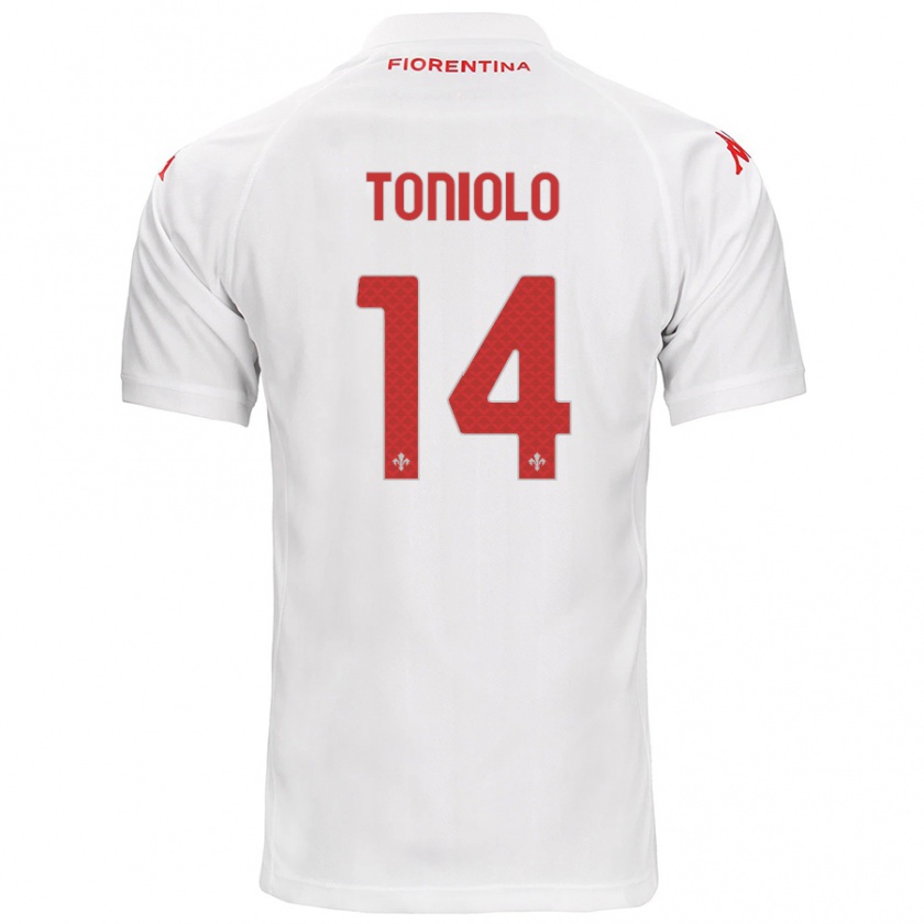 Kandiny Enfant Maillot Martina Toniolo #14 Blanc Tenues Extérieur 2024/25 T-Shirt