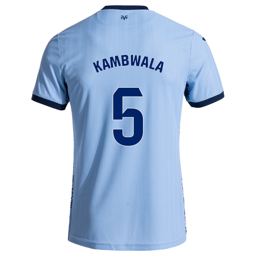 Kandiny Enfant Maillot Willy Kambwala #5 Bleu Ciel Tenues Extérieur 2024/25 T-Shirt