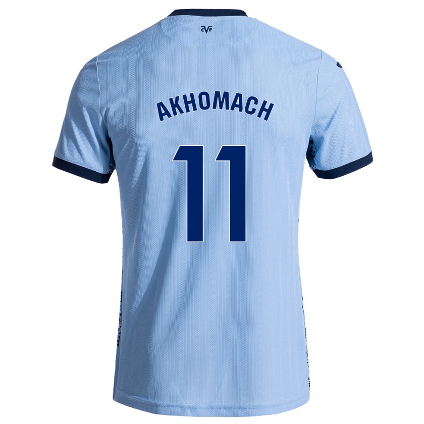 Kandiny Enfant Maillot Ilias Akhomach #11 Bleu Ciel Tenues Extérieur 2024/25 T-Shirt