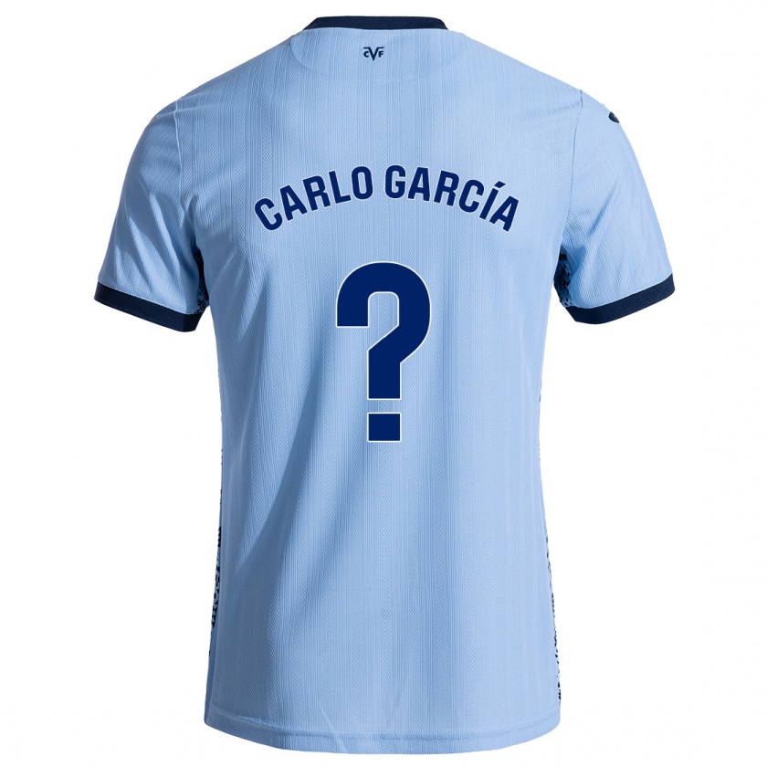 Kandiny Enfant Maillot Carlo García #0 Bleu Ciel Tenues Extérieur 2024/25 T-Shirt