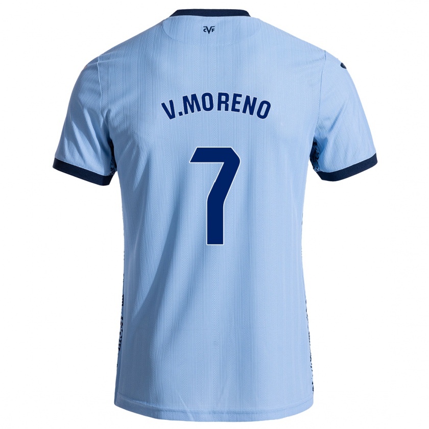 Kandiny Enfant Maillot Víctor Moreno #7 Bleu Ciel Tenues Extérieur 2024/25 T-Shirt