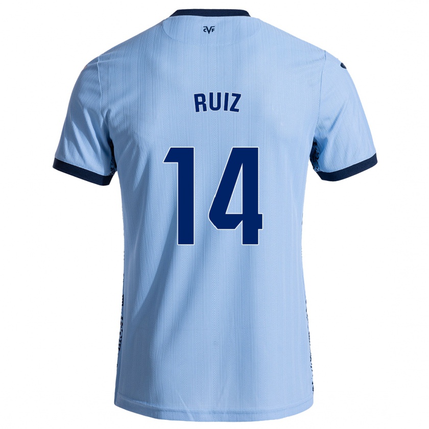 Kandiny Enfant Maillot Adri Ruiz #14 Bleu Ciel Tenues Extérieur 2024/25 T-Shirt