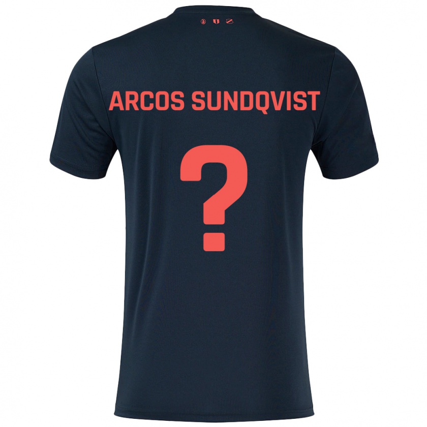 Kandiny Enfant Maillot Gustav Arcos Sundqvist #0 Noir Rouge Tenues Extérieur 2024/25 T-Shirt