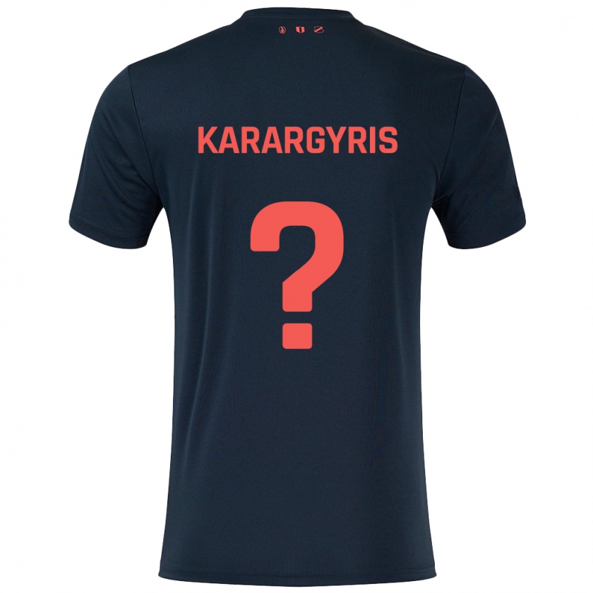 Kandiny Enfant Maillot Zois Karargyris #0 Noir Rouge Tenues Extérieur 2024/25 T-Shirt