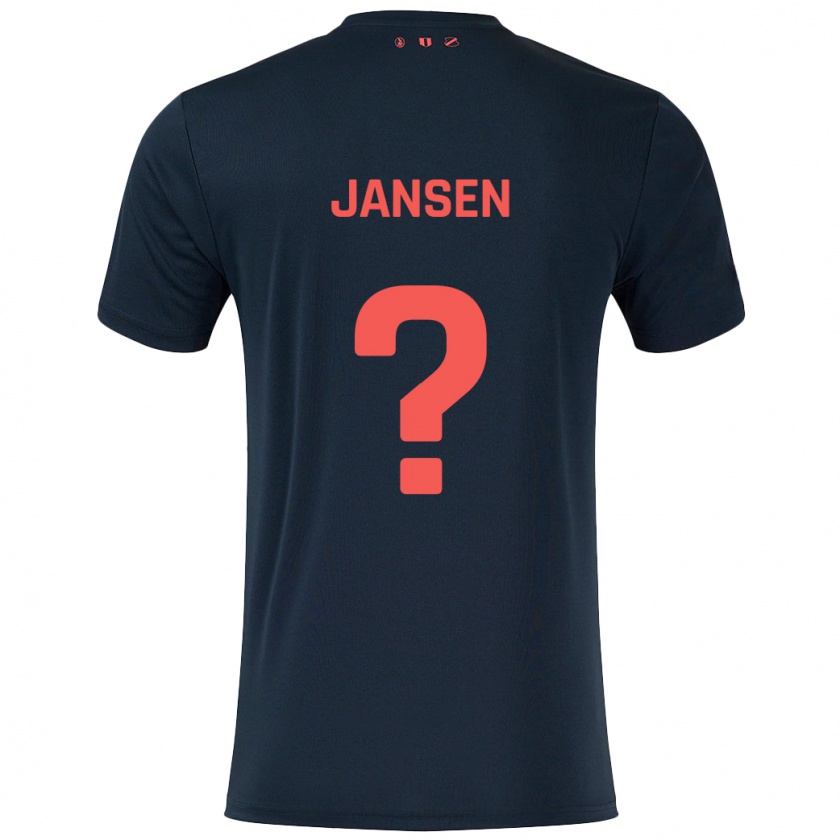 Kandiny Enfant Maillot Scott Jansen #0 Noir Rouge Tenues Extérieur 2024/25 T-Shirt