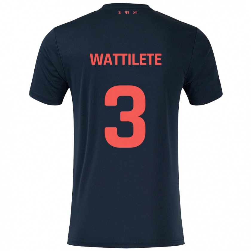 Kandiny Enfant Maillot Julia Wattilete #3 Noir Rouge Tenues Extérieur 2024/25 T-Shirt