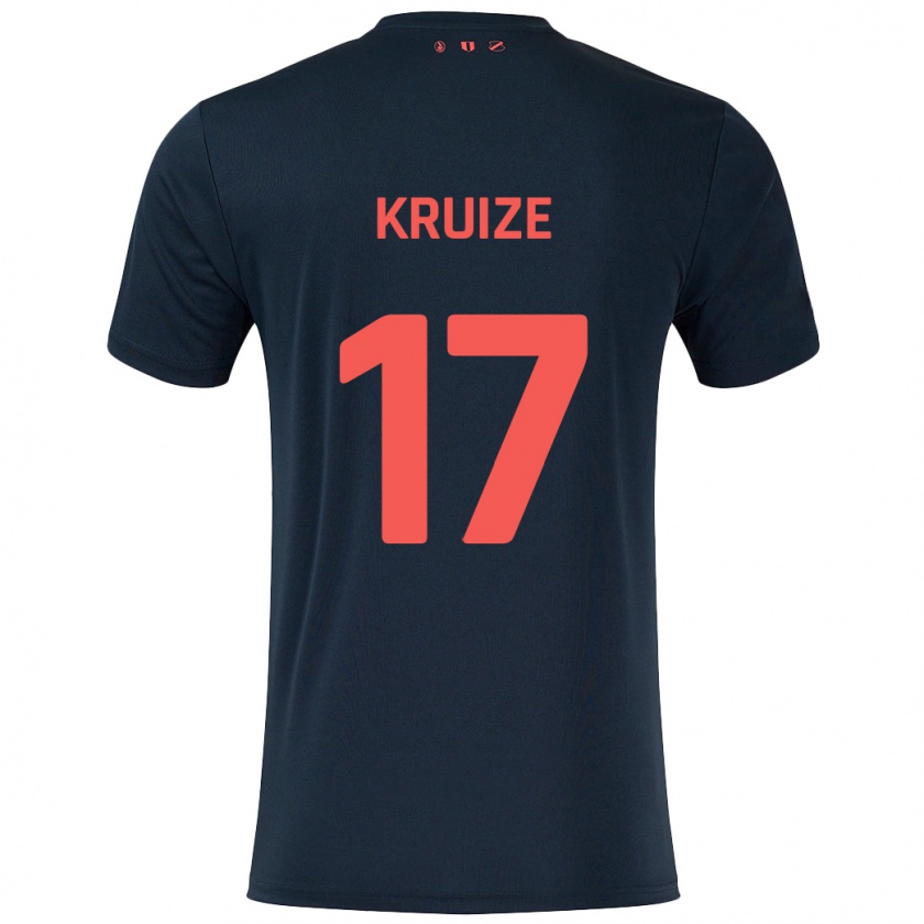 Kandiny Enfant Maillot Elisha Kruize #17 Noir Rouge Tenues Extérieur 2024/25 T-Shirt