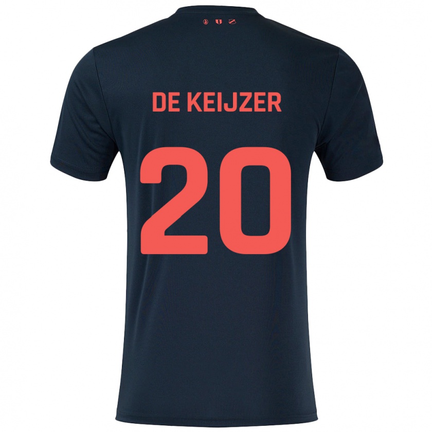 Kandiny Enfant Maillot Lotje De Keijzer #20 Noir Rouge Tenues Extérieur 2024/25 T-Shirt