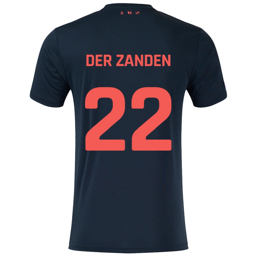 Kandiny Enfant Maillot Iise Van Der Zanden #22 Noir Rouge Tenues Extérieur 2024/25 T-Shirt