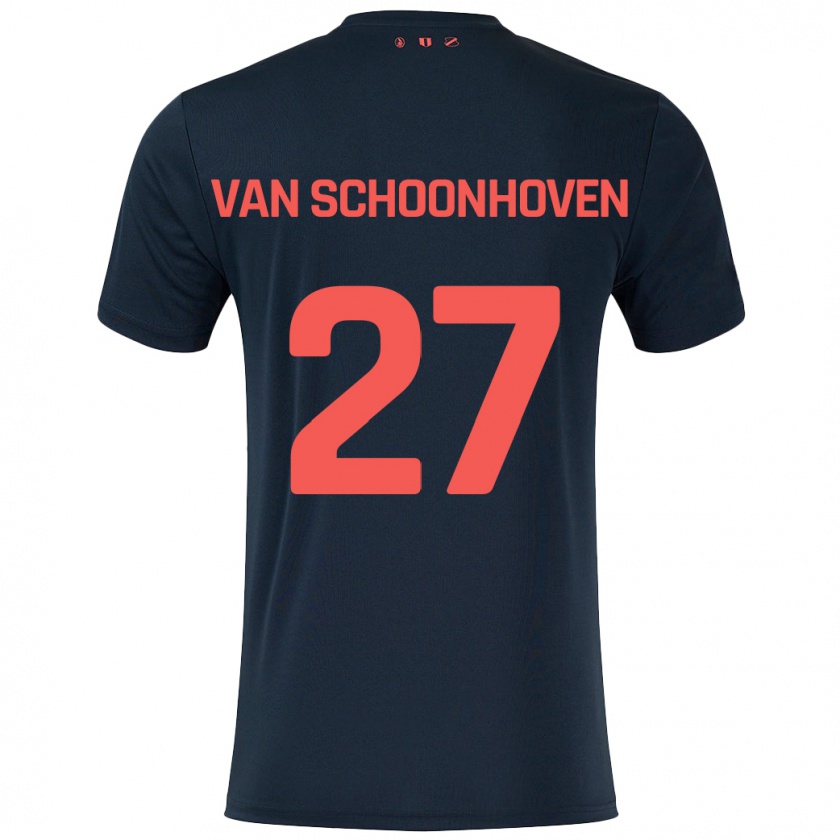 Kandiny Enfant Maillot Nurija Van Schoonhoven #27 Noir Rouge Tenues Extérieur 2024/25 T-Shirt