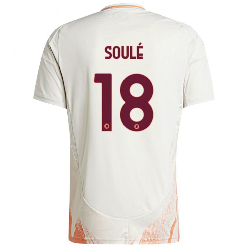 Kandiny Enfant Maillot Matías Soulé #18 Crème Blanc Orange Tenues Extérieur 2024/25 T-Shirt