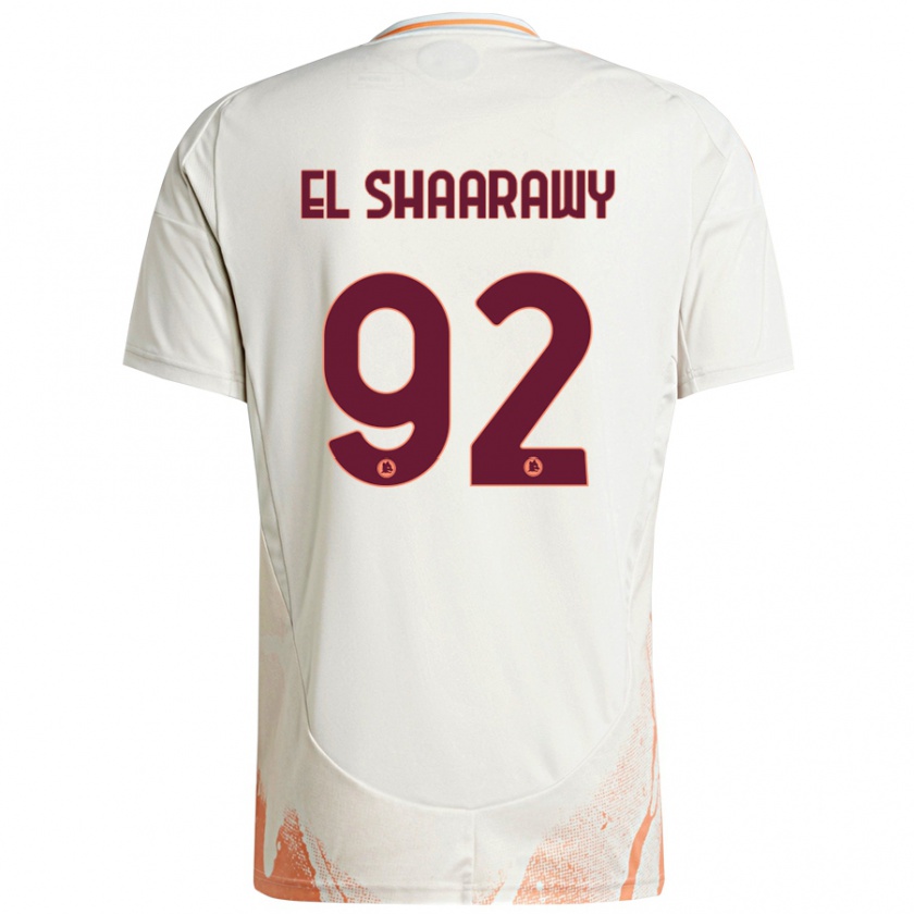 Kandiny Enfant Maillot Stephan El Shaarawy #92 Crème Blanc Orange Tenues Extérieur 2024/25 T-Shirt