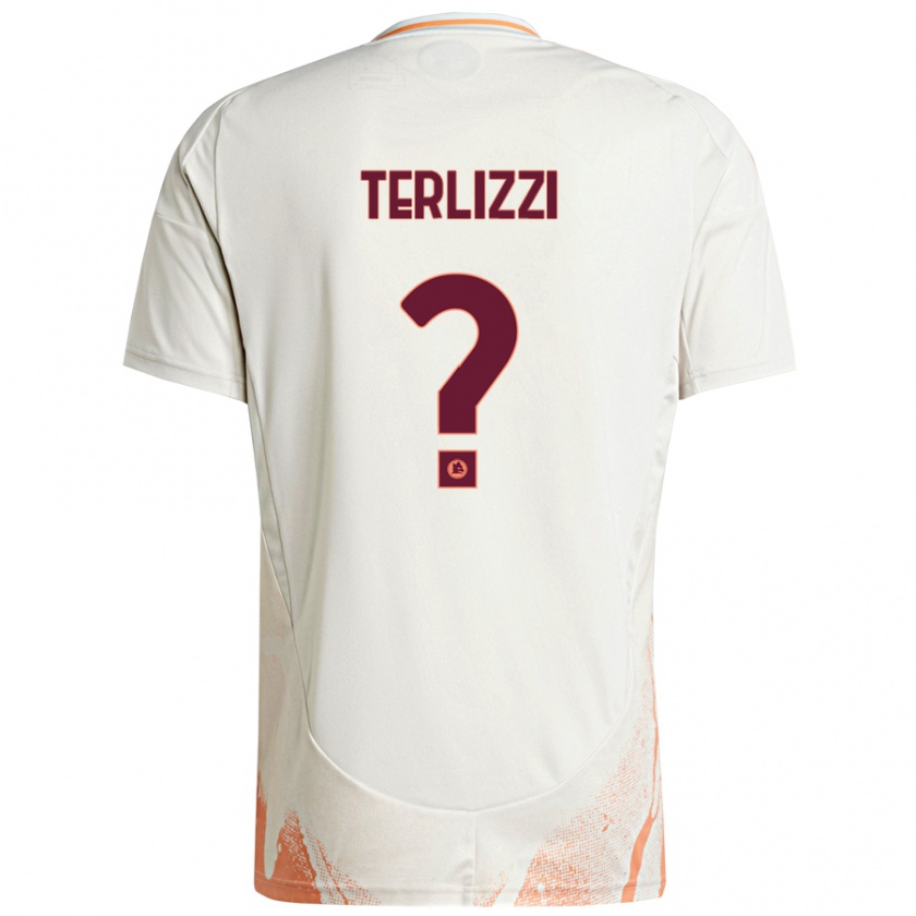 Kandiny Enfant Maillot Federico Terlizzi #0 Crème Blanc Orange Tenues Extérieur 2024/25 T-Shirt