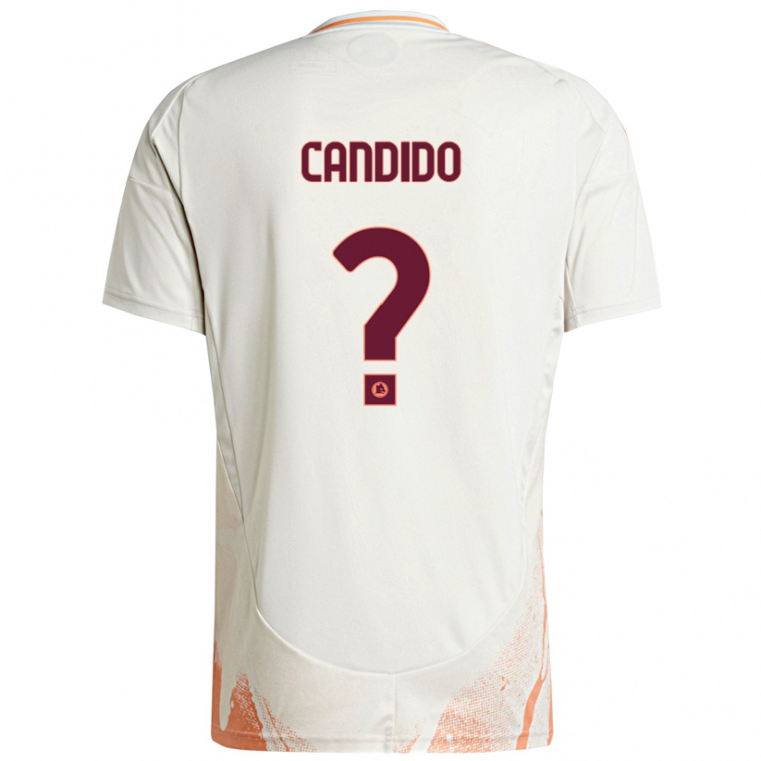 Kandiny Enfant Maillot Gabriele Candido #0 Crème Blanc Orange Tenues Extérieur 2024/25 T-Shirt