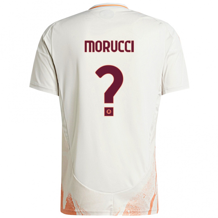 Kandiny Enfant Maillot Edoardo Morucci #0 Crème Blanc Orange Tenues Extérieur 2024/25 T-Shirt