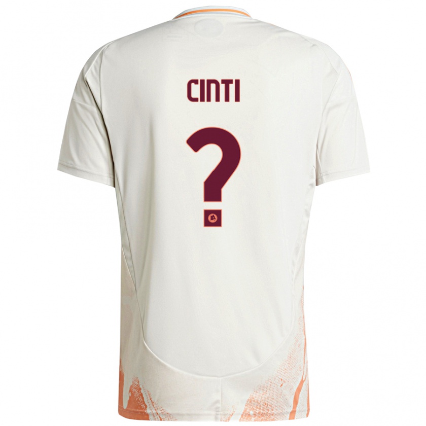 Kandiny Enfant Maillot Valerio Cinti #0 Crème Blanc Orange Tenues Extérieur 2024/25 T-Shirt