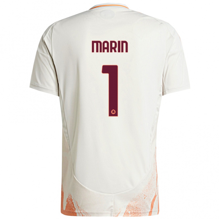 Kandiny Enfant Maillot Renato Marin #1 Crème Blanc Orange Tenues Extérieur 2024/25 T-Shirt