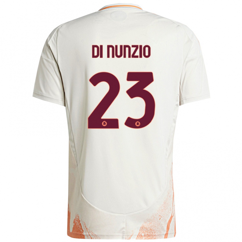 Kandiny Enfant Maillot Alessandro Di Nunzio #23 Crème Blanc Orange Tenues Extérieur 2024/25 T-Shirt